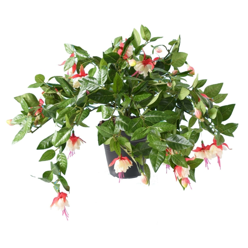 Fuchsia rouge et blanc chute artificiel 25 cm