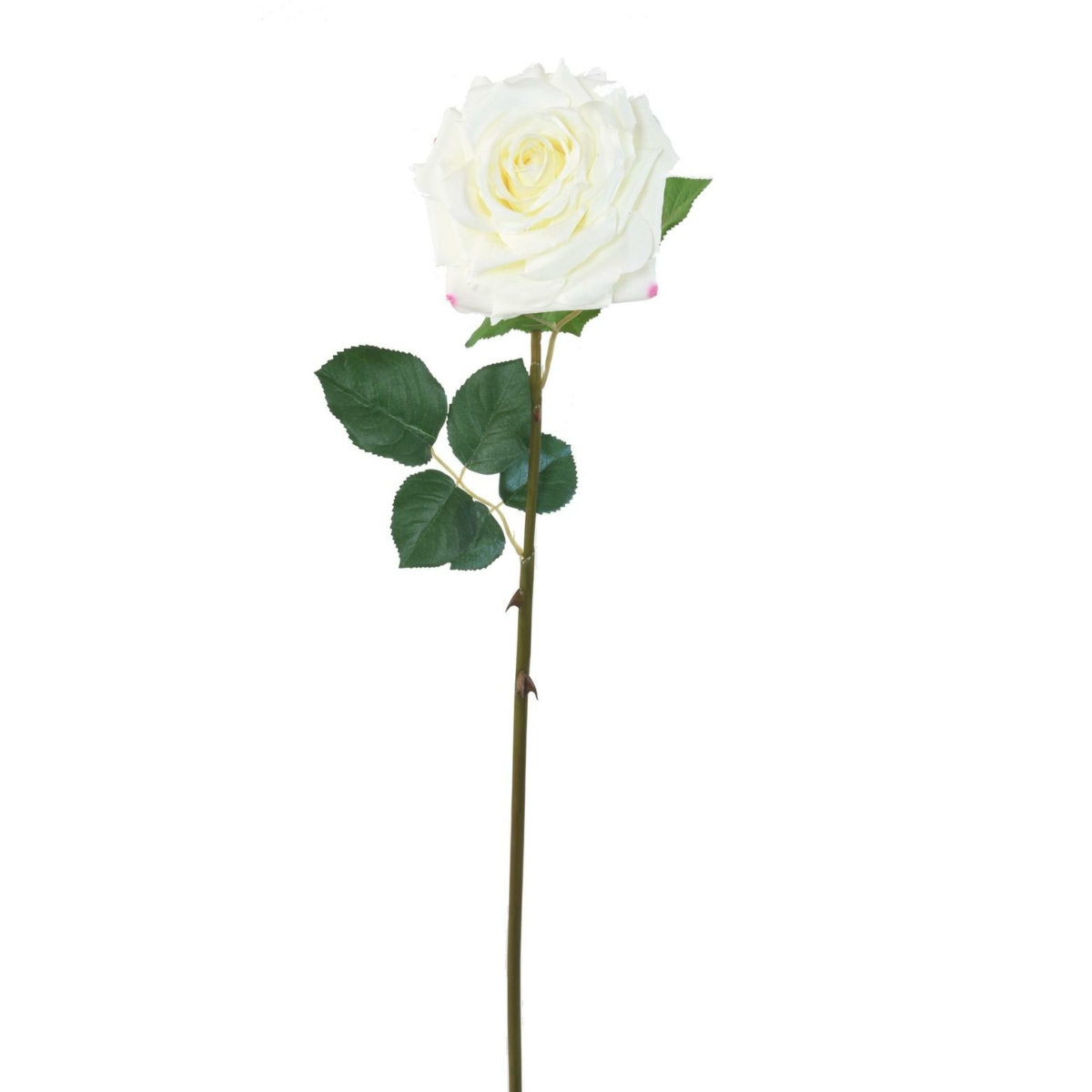 Rose artificiel blanc 74 cm – Image 2