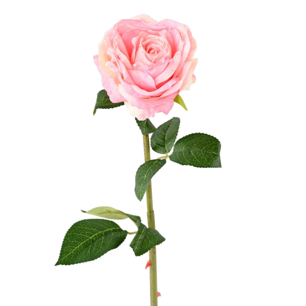 Rose artificiel orange 55 cm – Image 2