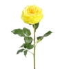 Rose anglaise jaune artificiel 85 cm