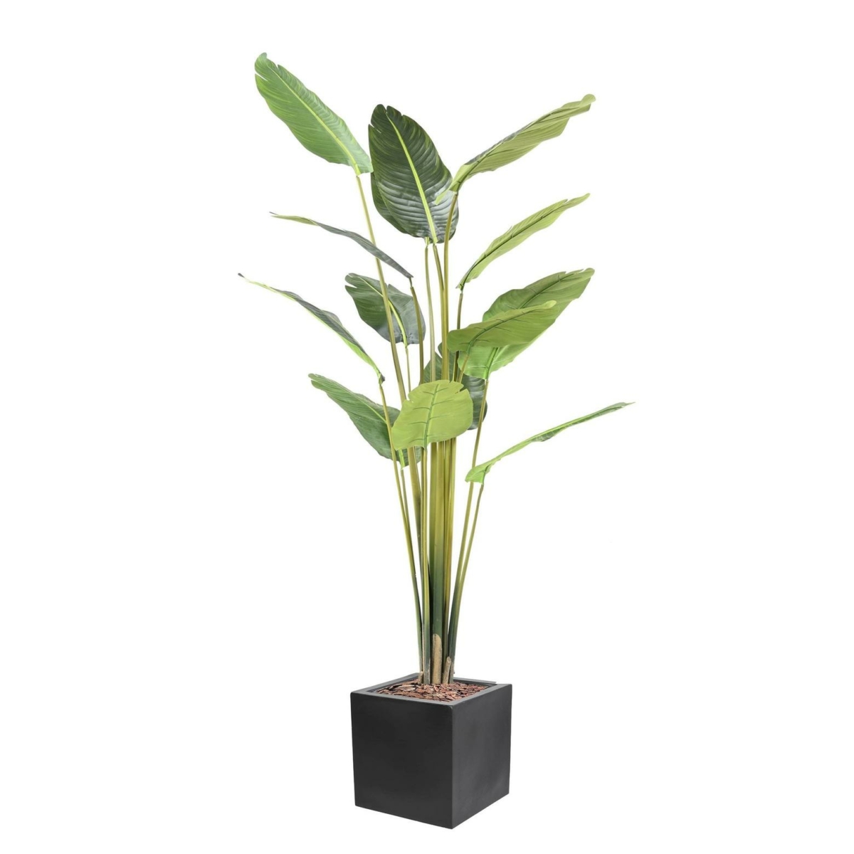 Arbre du voyageur artificiel en pot noir 230 cm