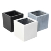 Pot cube fibre blanc 30 cm – Image 2