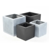 Pot cube fibre gris 30 cm – Image 2