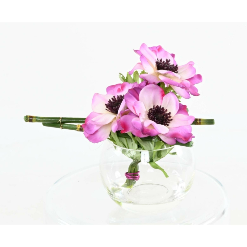 Centre de table anemone artificiel 20 cm