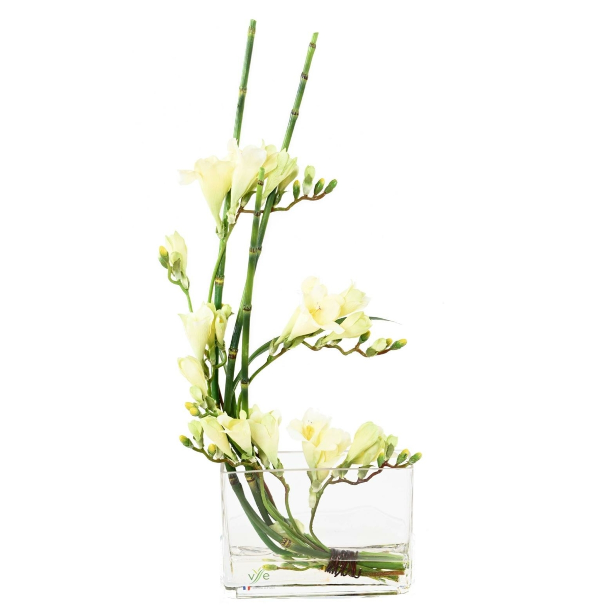Bouquet freesia blanc artificiel 60 cm – Image 2