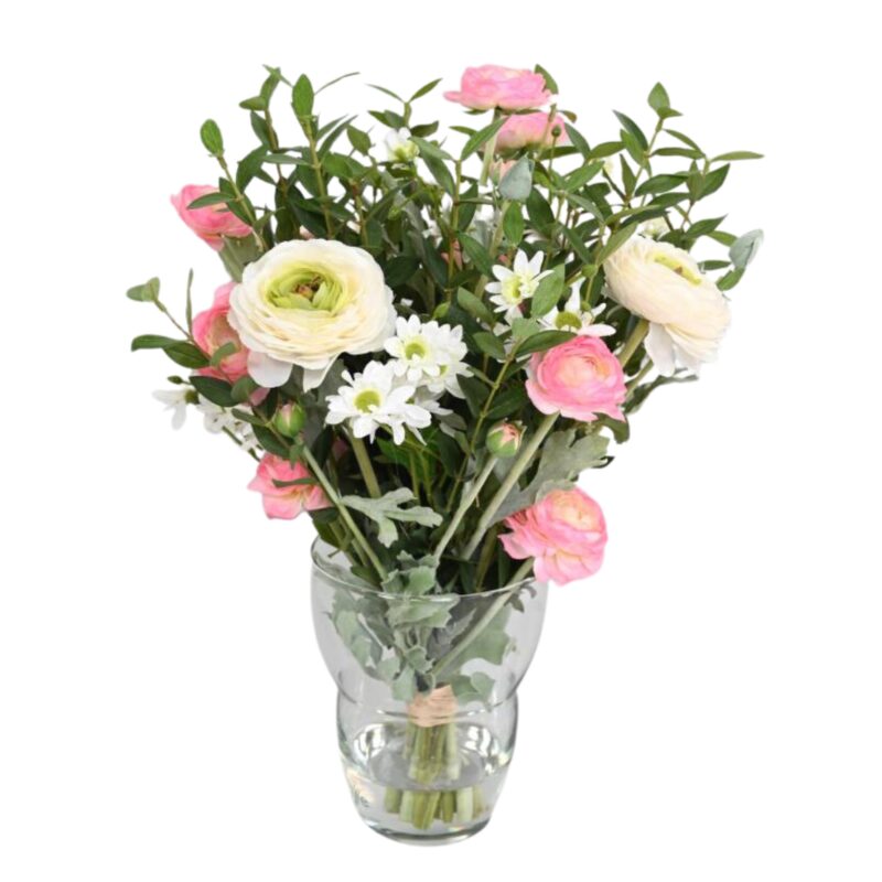 Bouquet renoncule eucalyptus artificiel 47 cm