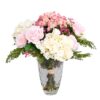 Bouquet rose hortensia artificiel 50 cm