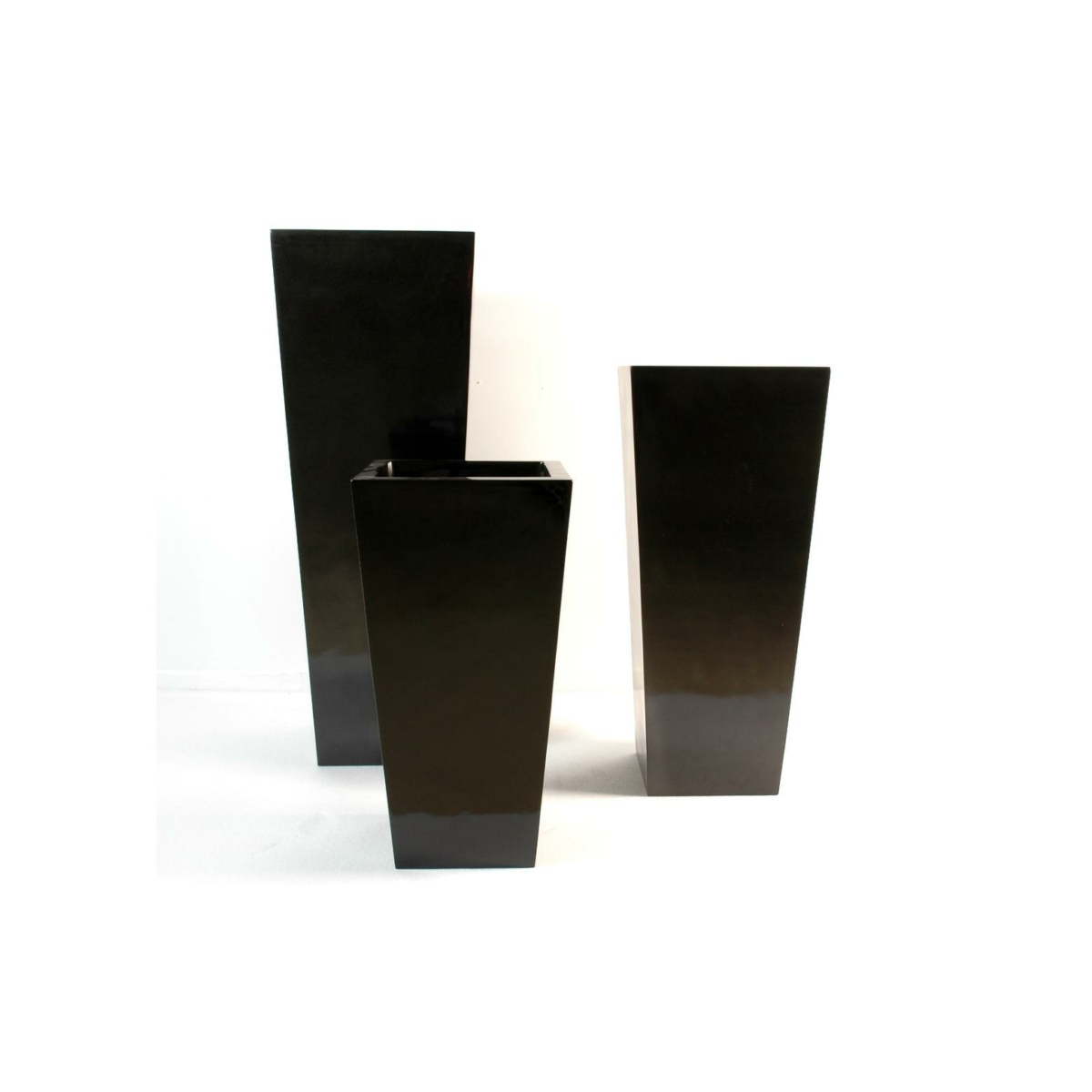 Pot carré haut noir 66 cm
