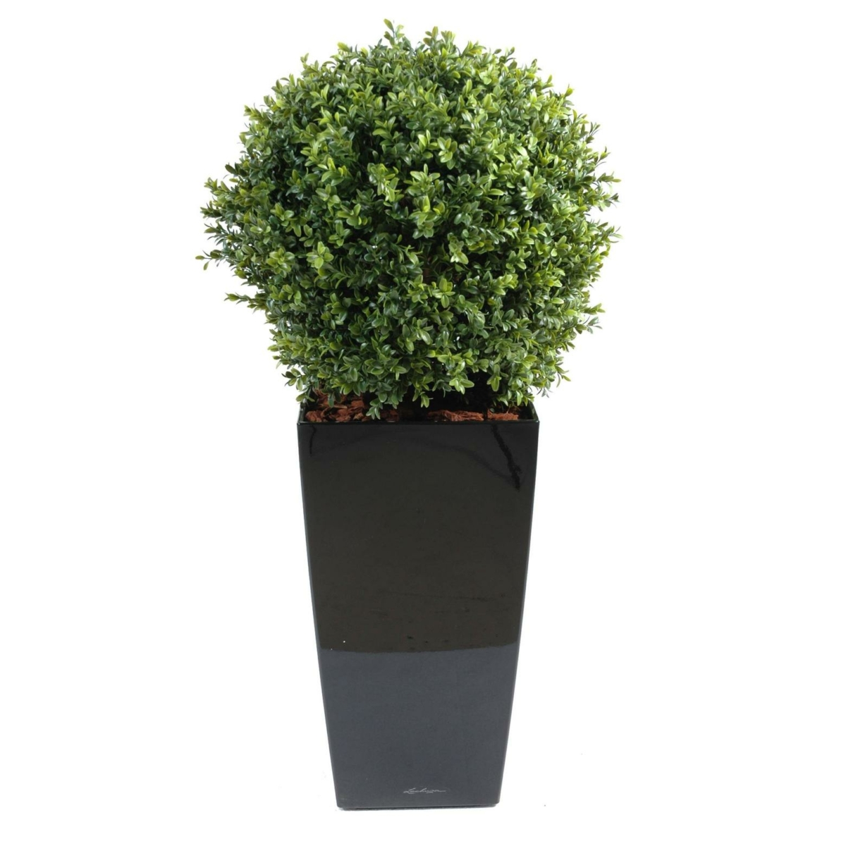 Buis boule artificiel en pot noir 125 cm