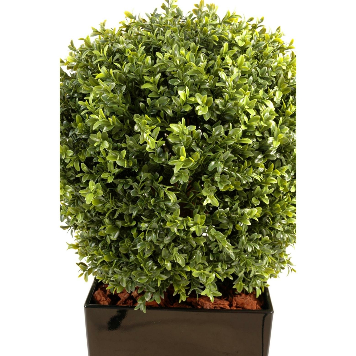 Buis boule artificiel en pot noir 125 cm – Image 2