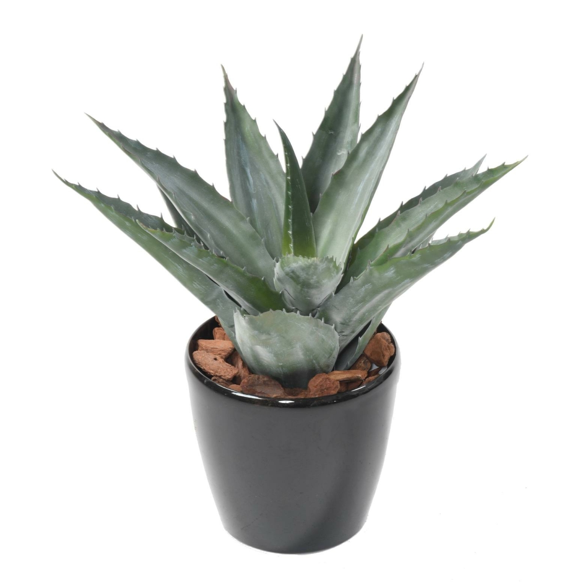 Agave artificielle en pot noir 50 cm