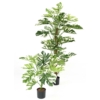 Philodendron géant artificiel vert et blanc 75 cm – Image 4