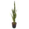 Sansevieria piquet artificiel vert et jaune 75 cm – Image 2