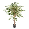 Ficus artificiel vert et crème